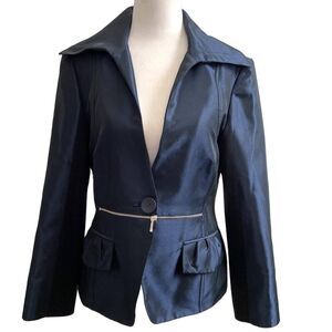 Andy The-Anh Blazer Style Jacket Navy Blue/Black Size 6